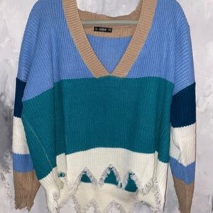 Oversized Colorback Sweater